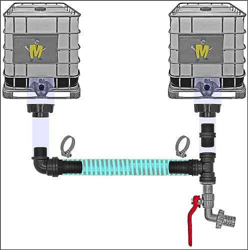 IBC Container Regen Wasser Tank Verbinder Kupplung Set4 - Ausführung für 2 IBC Tanks S60x6 + Kugelhahn4