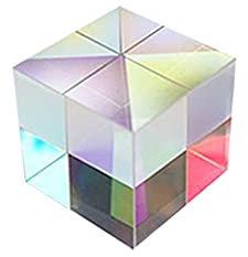 MIFANI Optisches Glas-Dreiecksprisma, optisches Glaswürfelprisma, RGB-Dispersionsprisma for Physik und Dekoration, gleich 3 x 3 x 3 cm