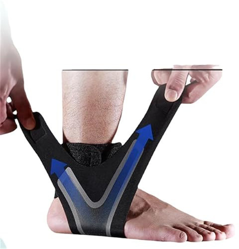 Neuleben Restore Plantarfasziitis Fußwickel,Fussbandagen Sprunggelenk, Knöchelstützband, verstellbare Kompressions-Knöchelstütze für den Schutz beim Sport (XL(45-48),1-er Pack-Schwarz Grau)