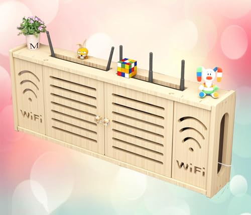 Router-Rack, Wandmontage, WLAN-Regal, Wandmontage, Wandregal für Kabelbox, WLAN-Hub, Wandregal, C-71 x 28 cm