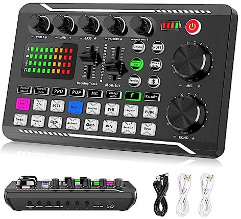 Sound Card Kit Professional DJ Audio Interface Mixer, Portable ALL-IN-ONE Podcast Production Studio With XLR Microphone For Live Streaming Studio Setup For Recording Music (Color : Only Sound Card,