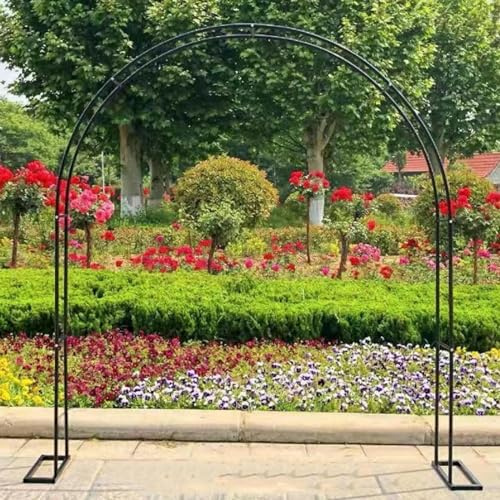 Arche de jardin en métal rose arc multi-dimensions dans l'arc noir cadre nœuds métalliques noirs pour mariage 80 x 200 cm 140 x 230 cm 350 x 220 cm (taille : largeur 180 x hauteur 220 cm)