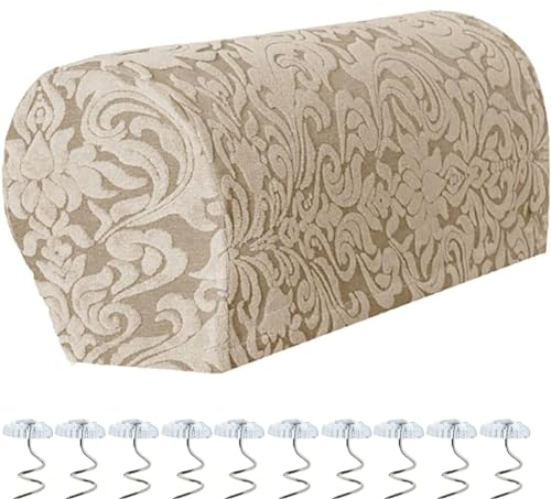 MOTTK Hochwertiger Sofabezug für Sofas, 2-teilig, rutschfest, Stretch-Jacquard-Stoff, Armlehnen-Handtuch für Büro, Wohnzimmer, Outdoor, Innenbereich, Couch-Arm-Schonbezug (Khaki)