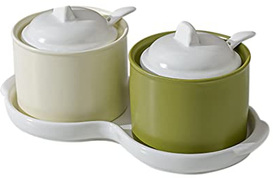 QXSJEDYCH Azucarero, bote de condimento, azucarero nórdico con tapa, juego de tarros de almacenamiento coloridos, salero de porcelana de color sólido, for cafetería, cocina, 3 juegos, 200 ml / 7 oz (c