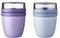 Mepal | Lunchpot Ellipse Mixed | Vivid Lilac + Nordic Blue | Taza de cereales para llevar | Subdivisión para yogur y cereales | 500 ml + 200 ml | Apto para congelador, microondas y lavavajillas