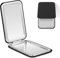 OSDUE Miroir Compact, Miroir Maquillage Poche avec Grossissement x1 / x2 Maquillage Poche Miroirs de Voyage Noir à Double Face pour Femmes Hommes Portable Sac à Main(Cuir Noir)