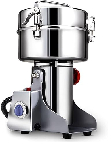 Kitchen Grain Mill, Multifunction Portable Kitchen Grinder for Coffee, Cereals, Dry Food, 220V 304 Stainless Steel Spice Herb Grinder, Ultra Fine Powder Machine Dry Grain Mill Swingable,2500g