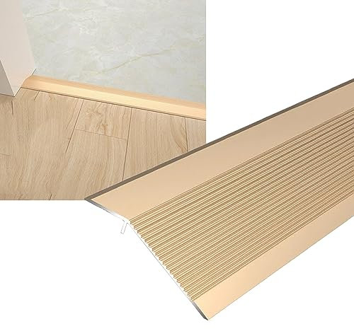 Übergangsstreifen für Böden, Übergangsstreifen für Böden, Türleiste für Laminatböden, Aluminium-Rampe / Rot / L 100 x B 10 cm (Gold, L 100 x B 10 cm)