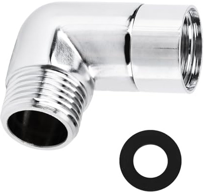 Sharelove G1/2 Shower Elbow Adapter Coupling, 90 Degree Shower Arm Adapter, Shower Hose Connector for Hand Shower, Universal Elbow for Hand Showers Wall Mounted Showers Shower Accessories(Silver)
