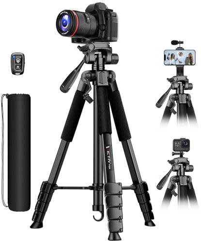 Victiv 67.7 Camera Tripod, Camera Stand Lightweight Tripod for Smartphone with Detachable Head, Portable Travel DSLR Tripod for Canon/Nikon/Sony/Fuji