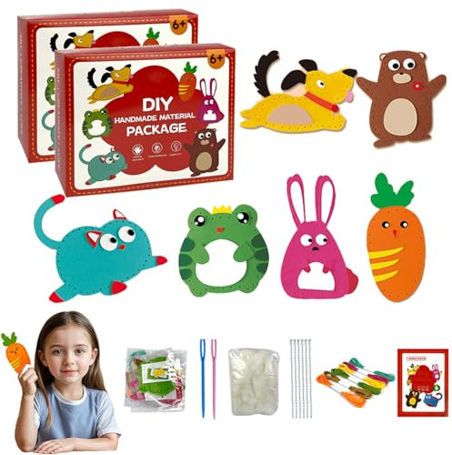 Nimedala DIY-Nähspielzeug für Puppen, DIY-Nähset für Puppen, DIY-Bastelarbeiten für Kinder, DIY-Nähsets für Kinder, Nähsets für Anfänger für Kinder (2 Set)