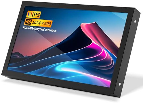 Aurevita 7 Inch Mini Monitor HDMI, Portable Vga Monitor with AV BNC 1024×600 LCD Screen with Built-in Speakers, 178° View Angle IPS, Multi-Function Mini Small Display for Raspberry Pi PC/TV/DVD/CVBS