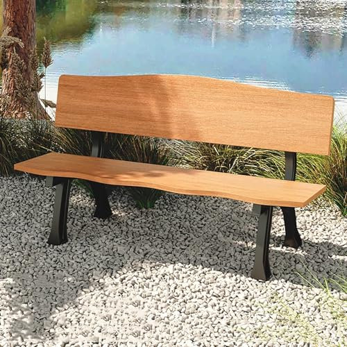 YCYHXJB Sitzbank Holz mit Ergonomischer Rückenlehne, Gartenbank Wetterfest, Sitzbank Outdoor für Garten, Balkon, Pool, Veranda(Yellow,120 * 52 * 74cm/47 * 20 * 29in)