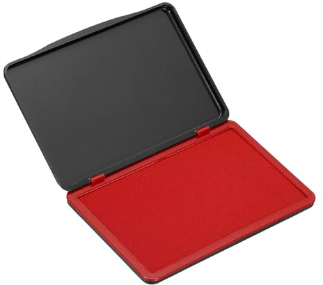 PATIKIL 6.7x4.7 Large Stamp Pad, Washable Craft Ink Pad for Rubber Stamp Card Making Stamping Scrapbook Fingerprint Footprint Handprint Style 1, Red/Black