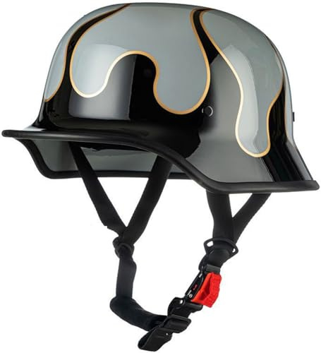 Casco Vintage Retrò Scooter, Casco Scodella Casco Jet Ciclomotore Casco Mezzo Casco Cromwell Casco Aperto Per Uomo E Donna Certificazione DOT/ECE Per Moto Chopper Motorino 7,M