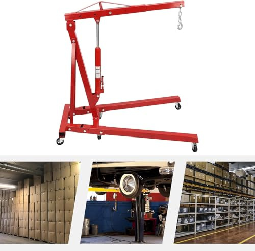 Gru idraulica pieghevole resistente del motore con 6 ruote, sollevatore portatile del motore per officina e riparazione auto del garage