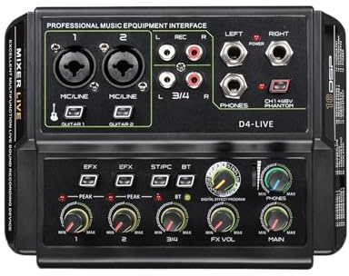 Carte Son D'interface Audio À 4 Canaux Avec Bluetooth, Alimentation Fantôme + 48 V, For La Diffusion En Direct Et L'enregistrement.