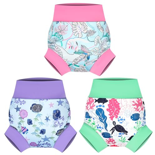 MOEMOE BABY Reusable Swim Diapers, Quick-Dry Swimming Diaper for Boys and Girls, Ideal for Pool, Beach & Swim Lessons L/4T