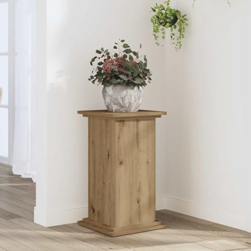 Generico Supporto per Piante Rovere Artigianale 33x33x60 cm Truciolato,Marrone,10.9kg,852968