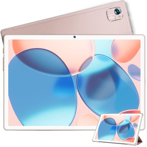 UJJ Tablette Android Tablette 10 Pouces Tablette 14Go RAM+128Go ROM(TF/1To) Octa-Core 2.0GHz丨5G WiFi + Bluetooth 5.0丨GMS Certified丨5MP+8MP | 8000mAh | 1280 * 800 FHD | Tablette Tactile avec étui-Or