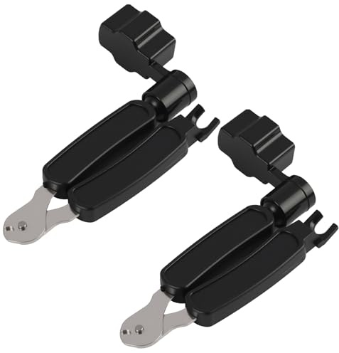 2 PCS Gitarrenwerkzeug 3 in 1 mit saitenkurbel und Gitarre Saiten Schneider, kompakter Saitenwickler für Akustik und E Gitarre, Ukulele und Mandoline, praktisches gitarren zubehör