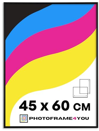 Photoframe4you - Cadre photo 45x60 cm Noir - Cadre Aluminium avec Verre Acrylique Incassable - Cadre Mural pour Posters & Certificats pour Salon, Chambre - Tacoma