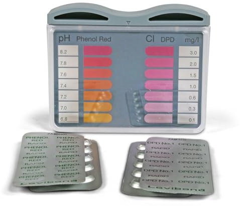 Lovibond Pooltester Chlor + pH - Präziser Wassertester für Pool & Whirlpool - Farbvergleichsmethode - RAPID Tabletten Phenol Red & DPD 1 - Kunststoffbox