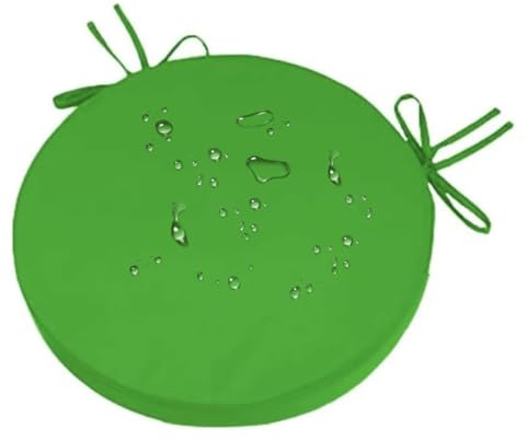 MONDEX Stuhlkissen Rund 35 cm, 10 cm Dick rutschfest Sitzkissen Rund mit Bändern, Outdoor Wasserabweisendes Polyester Runde Sitzpolster, Sitzkissen Boden für Küche, Esszimmer, Garten und Café, Grün