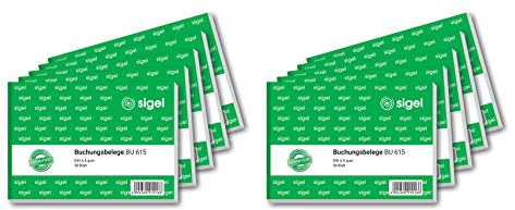 Sigel Buchungsbeleg A6 quer 10 Stück 50 Blatt | BU615/10, Vorratspack aus nachhaltigem Papier