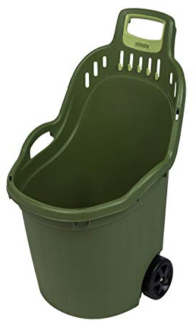 Gartentrolley HELPY 50 Liter, belastbar bis 60 kg, Grün | Robuster Transportwagen mit Rädern auf Metallachse, 50 L Nutzvolumen für den Garten