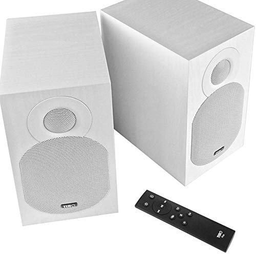 Tibo Plus 3.1 | Active HiFi Bookshelf Bluetooth Speakers with Remote Control | RCA/Optical inputs | 2 x 55W | WHITE