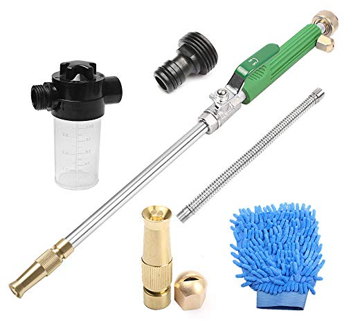 Jet Auto Wascher, Hochdruck Power Schlauchdüse Wand Glas Fensterreinigung Sprüher ausziehbar Haus Garten Auto Wasser Waschen, Gratis Schrubben Handschuh und Seifenspender adjustable nozzle + fan
