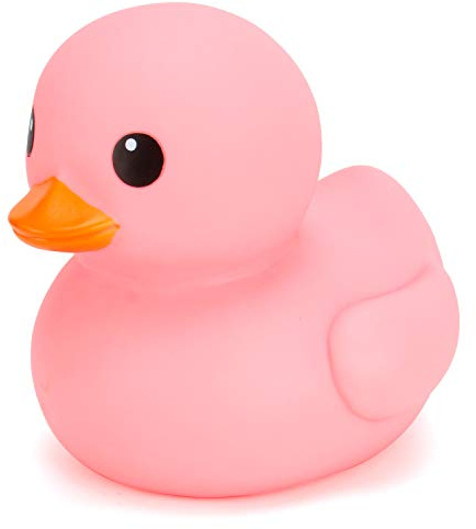 XL Jumbo Large Rubber Duck Bath Toy - No Hole Giant Duck, Waterproof Big Duckie Baby Shower Water Toy Without Hole for Kids Home, Decor, Party Gift 8-Inches (Pink)