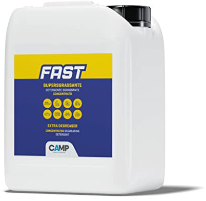 CAMP Fast Superdégraissant Concentré – Dégraissant Universel à Action Rapide, Nettoyant Sol et Tout Type de Surface - Enlève toute la Saleté, Produits pour le Nettoyage de la Maison - Made in Italy,5L