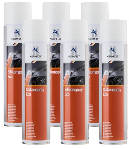 Normfest Silikonspray ECO – Pflege- & Gleitmittel für Kunststoff & Gummi | Schutz vor Quietschen, Anfrieren & Versprödung | Wasserabweisend & temperaturbeständig –25°C bis +80°C, 6x 600ml