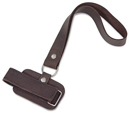 Asterom Handmade Leather Cane Strap - Stylish Wrist Strap for Canes and Walking Sticks (Brown)
