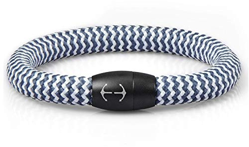 Pulsera náutica trenzada náutica con cierre magnético, pulsera marítima surfista Galeara Nau, 195, tela