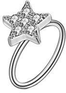 Stfery Nasenring Weissgold, Nasenpiercing Ring Indisch Vergoldet Pentagramm Schmuck Zunge Lippe Zirkonia 1 Stück Damen Geschenk