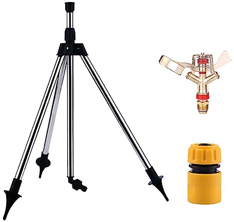 shengyi Regner Stativ, Sprinkler Mit 360-Grad-Drehung, Impulsregner Mit Stativ, Rasensprenger, Automatisch Rotierende Bewässerungssprinkler, Für Große Flächen, Hof, Garten, Rasen