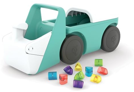 Chillafish Blockie CPBL01MIN 4-Wheel Toddler Ride-On Toy Tidy and Play Function Includes 10 Colourful Building Blocks Educational Toy to Promote Motor Skills and Balance