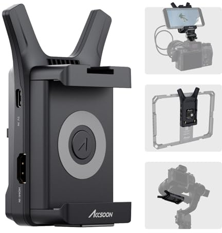 Accsoon CineView Nano HDMI Transmitter, 5G Wireless HDMI 1080P60 Video Transmitter, 500FT/150M Range 60ms Latency, Support iOS/Android 4 Devices Monitoring, Compatible with Gimbal Stabilizer RS2/RS3