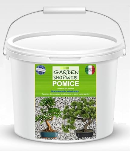 Pomice, 9-14mm, 100% Naturale PH Neutro, Ideale per la Germinazione, Areazione Migliorando la Crescita delle Piante (5,0 Litri)