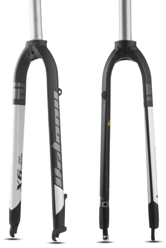 BOLANY Fahrrad Starrgabeln 1-1/8 Gewindelose Gerade Steuersatz Universal 26/27.5/29 Scheibenbremse 9mm QR MTB Vordere Gabeln aus Aluminiumlegierung Super-Leichte Fahrradgabeln
