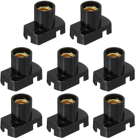 PATIKIL Portalámparas de Bombilla LED con Base E12, 8 Unidades, Resistente al Calor, de Plástico, para Garaje, Enchufe, Sótano, Negro