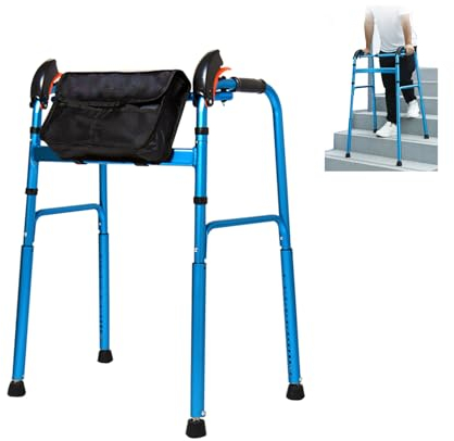 Joyfitness Gehbock für Senioren,Klappbares Gehgestell zum Treppensteigen, Standard-Gehgestell aus Aluminium, höhenverstellbar klappbares leichtes Gehgestell, Gehhilfe für Senioren
