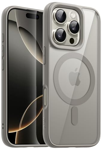 JETech Magnetic Case for iPhone 16 Pro Max, Natural Titanium