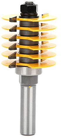 Yuecoom Broca enrutadora, vástago de 1/2 pulgada, fresa para juntas de dedo, fresa para carpintería con cojinete, cincel para madera, fresa para puertas, mesas, marcos, gabinetes