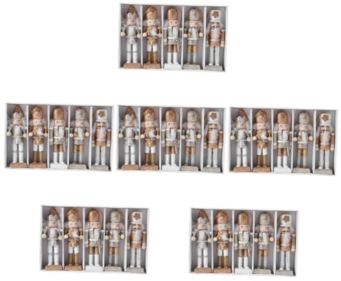 IMIKEYA 6 Ensembles Casse-Noisette de Noël Ornement d'arbre de Noël Trousse Mini Cool Christmas Decoration Noel Jouets pour Enfants décoration de Pendentif Suspendu de noël en Bois
