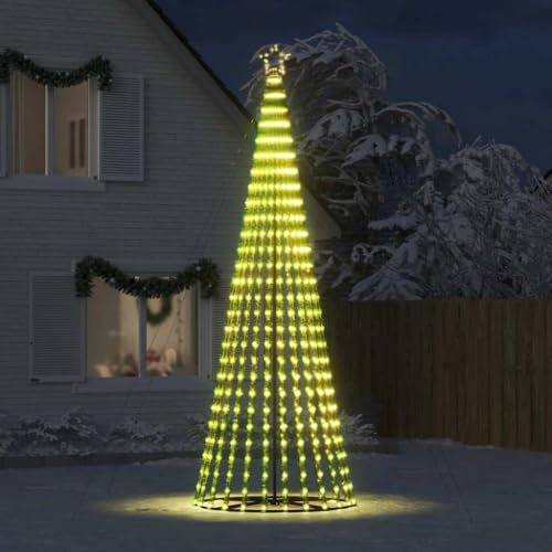 IKAYAA LED Weihnachtsbaum Aussen Kegelform Weihnachtsbaum Metall Groß Warmweiß 1028 LEDs Tannenbaum Lichterbaum Weihnachtsdeko Aussen Weihnachtsbaum Tanne 400 cm