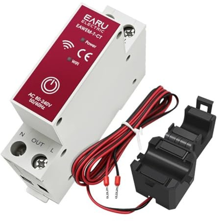 Medidor de energía inteligente Tuya WiFi 80-240V 63A con pinza de transformador de corriente KWh Monitor de potencia de voltaje y corriente Dispositivo de estadísticas de electricidad Riel DIN